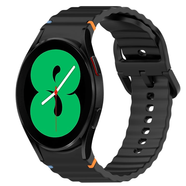Wavy Grain Stitched Quick Release Silicone Watch Band, For Samsung Galaxy Watch 4 44mm, For Samsung Galaxy Watch 4 40mm