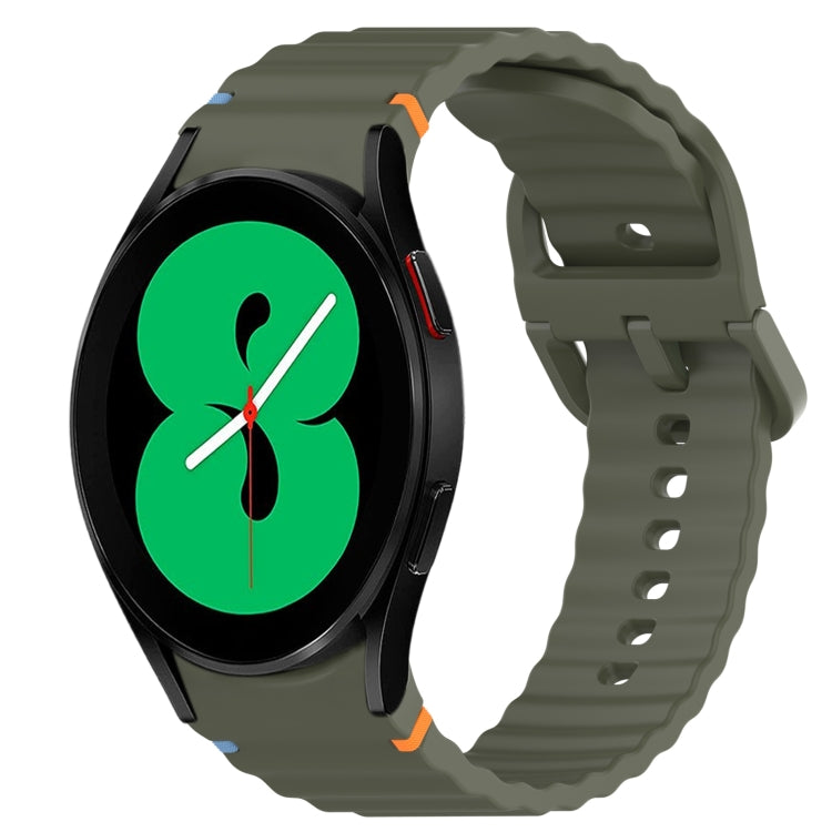 Wavy Grain Stitched Quick Release Silicone Watch Band, For Samsung Galaxy Watch 4 44mm, For Samsung Galaxy Watch 4 40mm