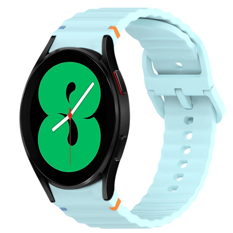 Wavy Grain Stitched Quick Release Silicone Watch Band, For Samsung Galaxy Watch 4 44mm, For Samsung Galaxy Watch 4 40mm