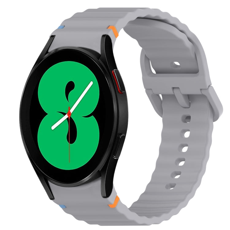 Wavy Grain Stitched Quick Release Silicone Watch Band, For Samsung Galaxy Watch 4 44mm, For Samsung Galaxy Watch 4 40mm