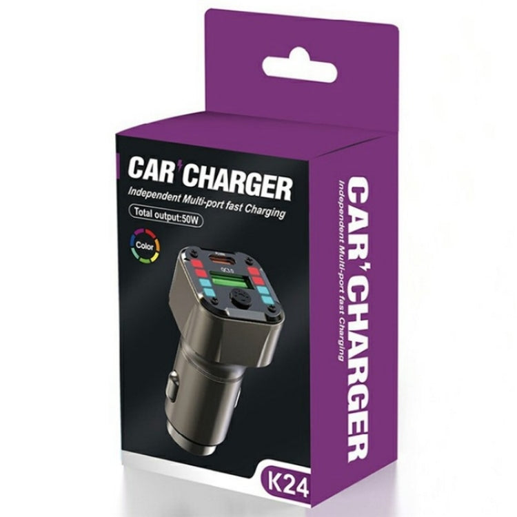 K24 Dual Ports Car Charging Adapter Car Charger PD 30W QC 3.0 Super Charger, K24