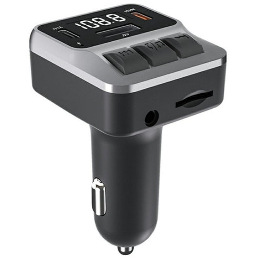 C65 Dual Type-C Port PD 30W Fast Charging Adapter Car Bluetooth FM Transmitter, C65