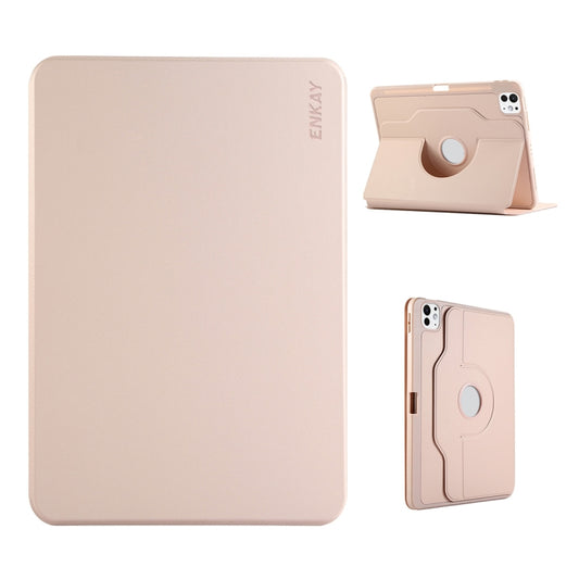 ENKAY 360 Rotation TPU Leather Smart Tablet Case with Pen Slot, For iPad Pro 13 2024, For iPad Pro 12.9 2022/ Air 13 2024, For iPad Air 11 2024 / Air 10.9 2022, For iPad Pro 11 2024, For iPad Pro 11 2022 / 2021 / 2020, For iPad Air 10.5 / Pro 10.5 / 10.2