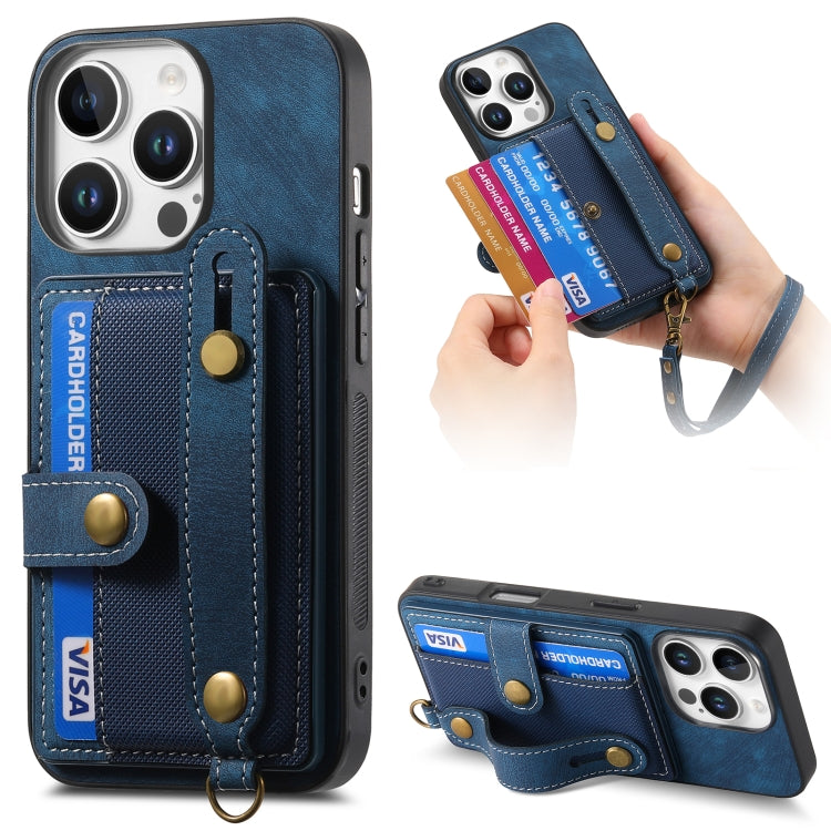 Retro Cross Wristband Wallet Leather Back Phone Case, For iPhone 16 Pro Max, For iPhone 16 Pro, For iPhone 16 Plus, For iPhone 16