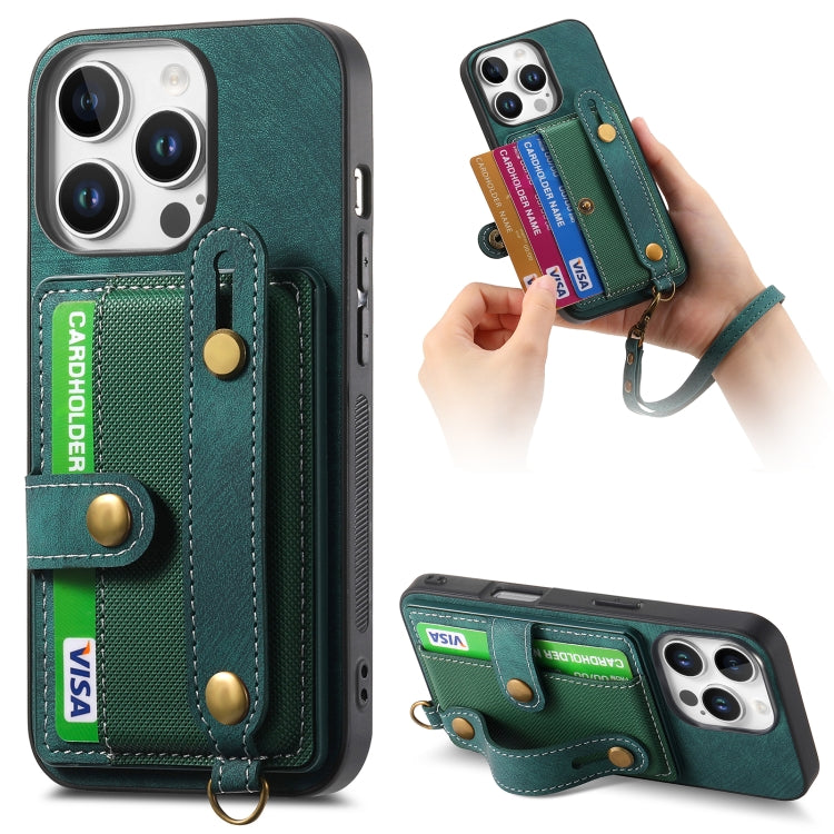 Retro Cross Wristband Wallet Leather Back Phone Case, For iPhone 16 Pro Max, For iPhone 16 Pro, For iPhone 16 Plus, For iPhone 16
