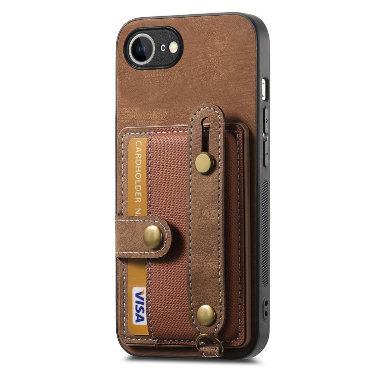 Retro Cross Wristband Wallet Leather Back Phone Case, iPhone 16e