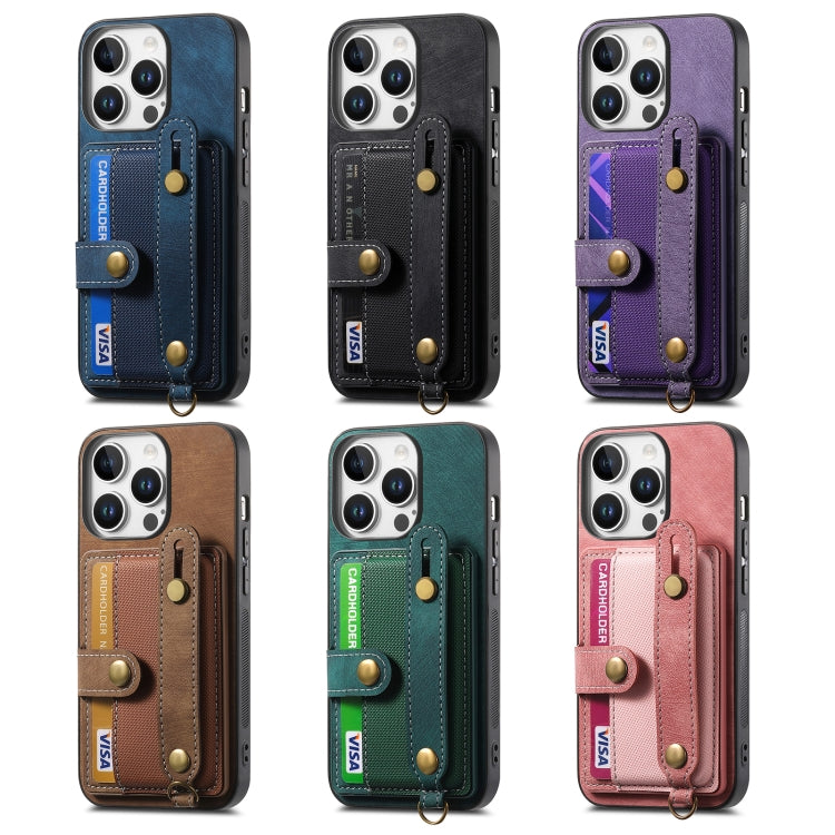 Retro Cross Wristband Wallet Leather Back Phone Case, iPhone 16e