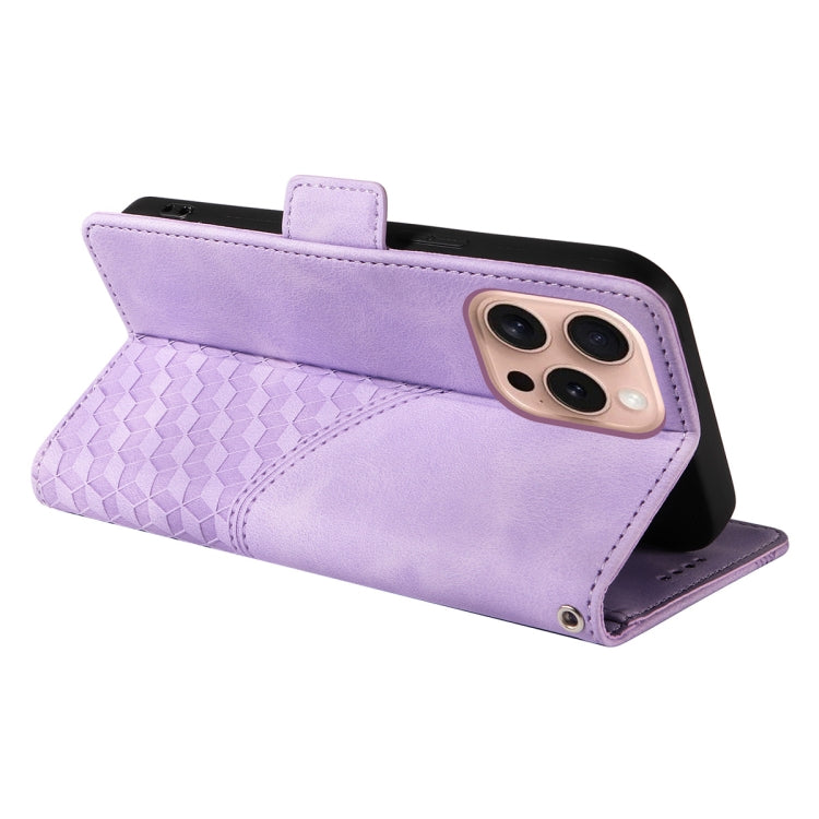 ENKAY Embossed Rhombus Starry Leather Phone Case with Screen Film, For iPhone 16 Pro Max, For iPhone 16 Pro, For iPhone 16 Plus, For iPhone 16