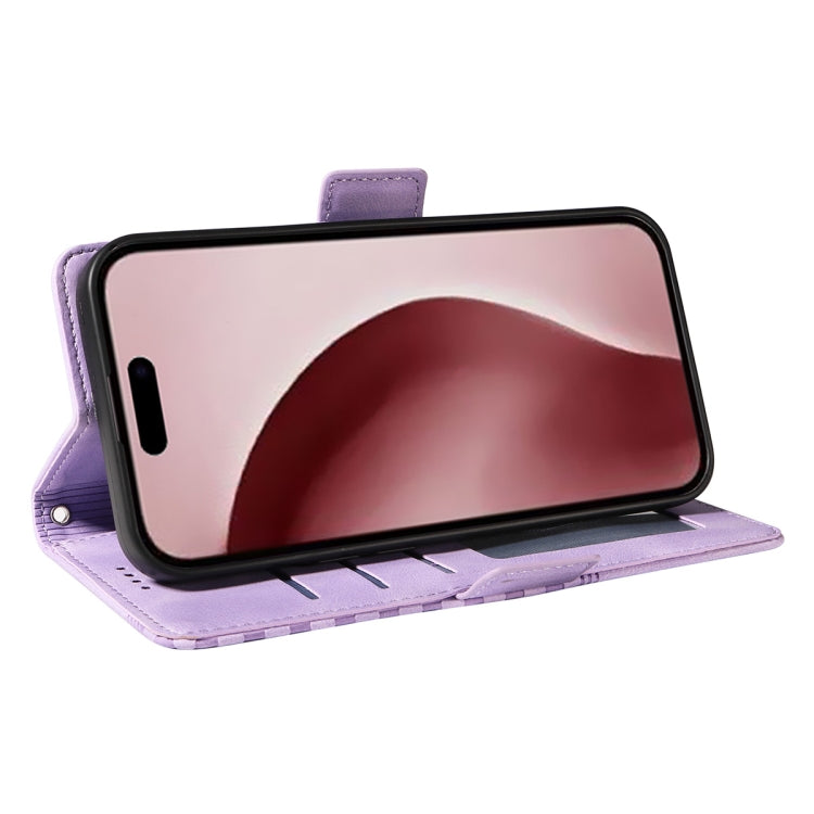 ENKAY Embossed Rhombus Starry Leather Phone Case with Screen Film, For iPhone 16 Pro Max, For iPhone 16 Pro, For iPhone 16 Plus, For iPhone 16