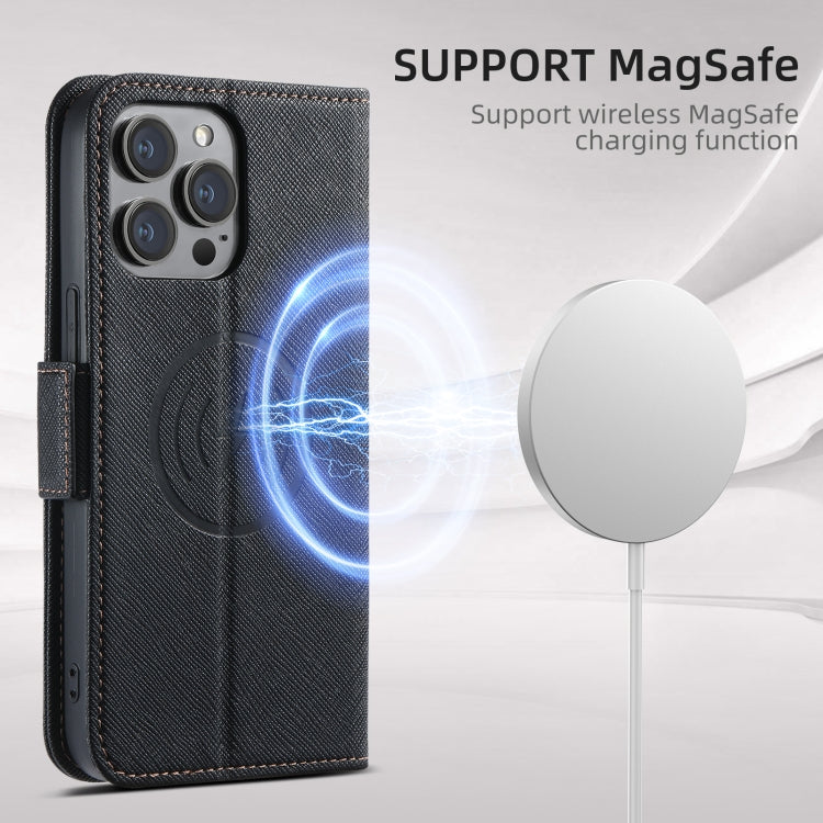 Suteni J08 Multifunctional Cross Texture MagSafe Leather Phone Case, For iPhone 14 Pro, For iPhone 14 Pro Max, For iPhone 13 Pro Max, For iPhone 13 Pro, For iPhone 13, For iPhone 12, For iPhone 12 Pro Max, For iPhone 12 Pro