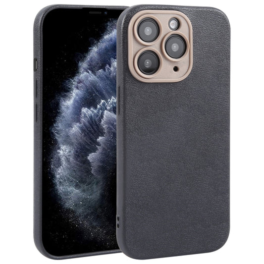 Plain Imitation Leather Back Cover Phone Case, For iPhone 11 Pro
