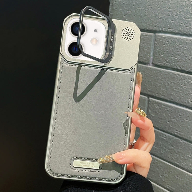Metal Holder Plain Leather MagSafe Phone Case, For iPhone 13 Pro, For iPhone 13, For iPhone 12, For iPhone 12 Pro Max, For iPhone 12 Pro, For iPhone 11