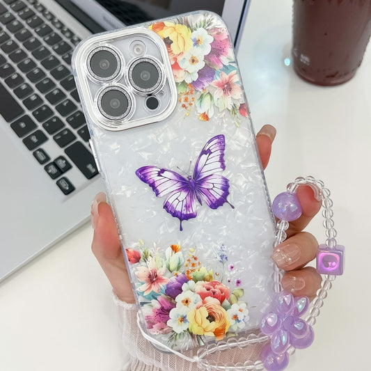 Plating Texture Butterfly Wristband TPU Phone Case with Glitter Lens Film, For iPhone 13 Pro, For iPhone 13
