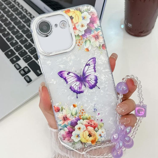 Plating Texture Butterfly Wristband TPU Phone Case with Glitter Lens Film, For iPhone 16e, For iPhone 16 Pro Max, For iPhone 16 Pro, For iPhone 16 Plus