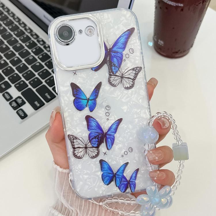 Plating Texture Butterfly Wristband TPU Phone Case with Glitter Lens Film, For iPhone 16e, For iPhone 16 Pro Max, For iPhone 16 Pro, For iPhone 16 Plus