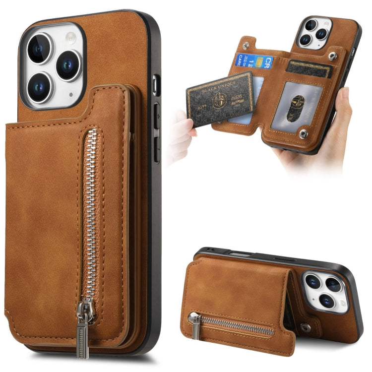 Retro MagSafe Zipper Wallet Card Bag Back Phone Case, For iPhone 11 Pro, For iPhone XR, For iPhone XS Max