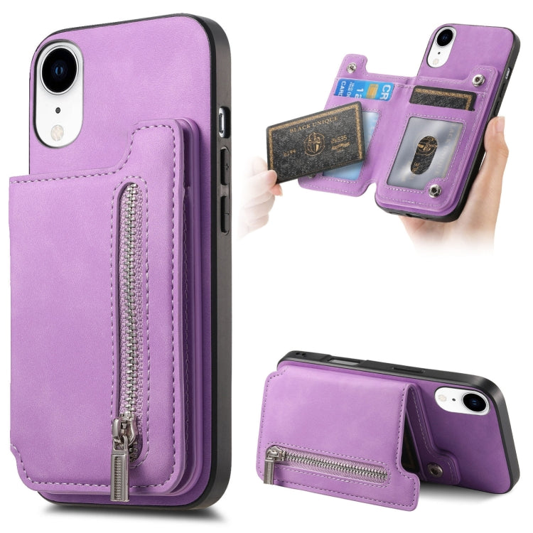 Retro MagSafe Zipper Wallet Card Bag Back Phone Case, For iPhone 11 Pro, For iPhone XR, For iPhone XS Max
