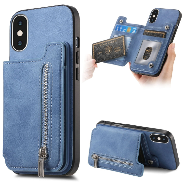 Retro MagSafe Zipper Wallet Card Bag Back Phone Case, For iPhone 11 Pro, For iPhone XR, For iPhone XS Max