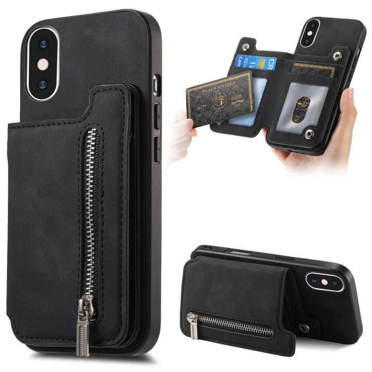 Retro MagSafe Zipper Wallet Card Bag Back Phone Case, For iPhone 11 Pro, For iPhone XR, For iPhone XS Max