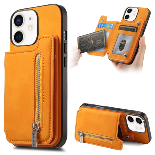 Retro MagSafe Zipper Wallet Card Bag Back Phone Case