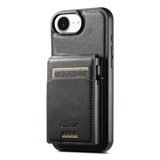 Suteni H19 Oil Wax 2-in-1 MagSafe Removable Card Box Back Phone Case, For iPhone 16e, For iPhone 16 Pro Max, For iPhone 16 Pro, For iPhone 16 Plus, For iPhone 16, For iPhone 15 Pro Max, For iPhone 15 Pro, For iPhone 15 Plus, For iPhone 15��������������...