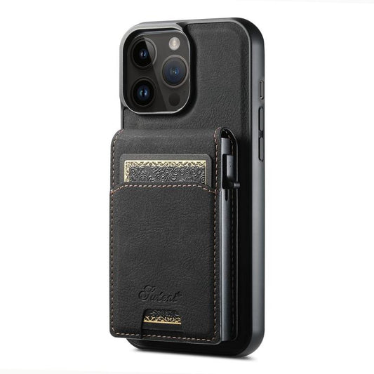 Suteni H19 Litchi Grain 2-in-1 MagSafe Removable Card Box Back Phone Case, For iPhone 14 Pro Max, For iPhone 13 Pro Max, For iPhone 13 Pro, For iPhone 13, For iPhone 12, For iPhone 12 Pro Max, For iPhone 12 Pro