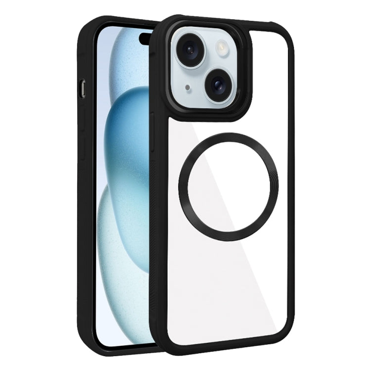 Plated CD Texture MagSafe Acrylic Hybrid TPU Phone Case, For iPhone 15 Pro Max, For iPhone 15 Pro, For iPhone 15 Plus, For iPhone 15
