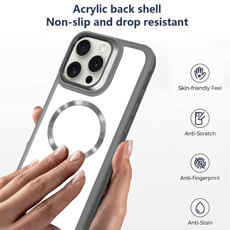 Plated CD Texture MagSafe Acrylic Hybrid TPU Phone Case, For iPhone 15 Pro Max, For iPhone 15 Pro, For iPhone 15 Plus, For iPhone 15