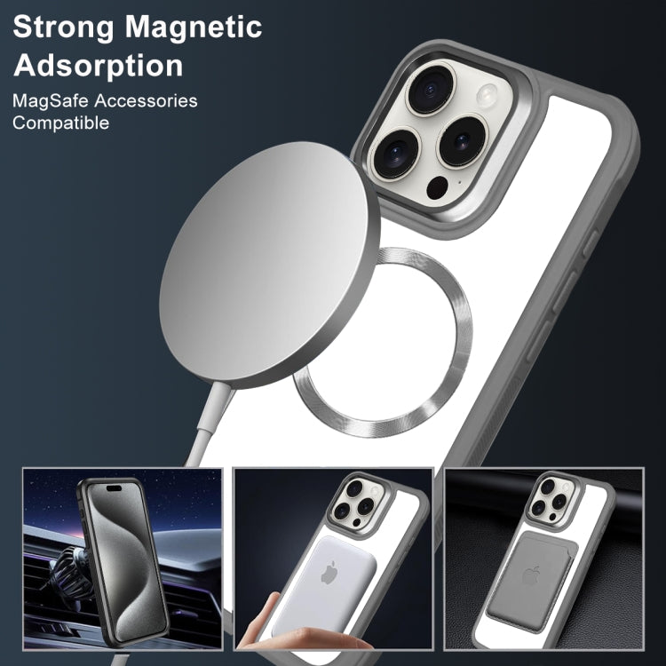Plated CD Texture MagSafe Acrylic Hybrid TPU Phone Case, For iPhone 15 Pro Max, For iPhone 15 Pro, For iPhone 15 Plus, For iPhone 15