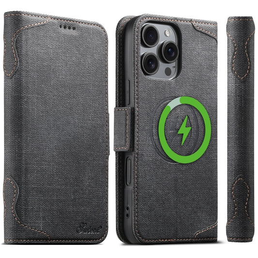 Suteni J07 Multi-functional Horizontal MagSafe Denim Leather Phone Case, For iPhone 16 Pro Max, For iPhone 16 Pro, For iPhone 16 Plus, For iPhone 16, For iPhone 15 Pro Max, For iPhone 15 Pro, For iPhone 15 Plus, For iPhone 15