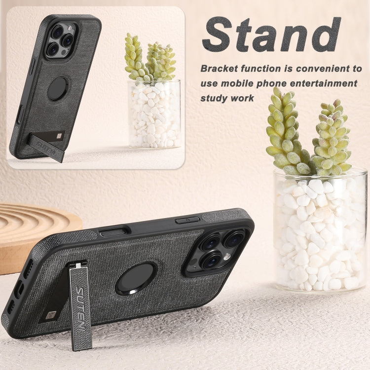 Suteni G2 Holder Denim Leather Back MagSafe Phone Case, For iPhone 14 Plus, For iPhone 14, For iPhone 14 Pro, For iPhone 14 Pro Max, For iPhone 13 Pro Max, For iPhone 13 Pro, For iPhone 13, For iPhone 12