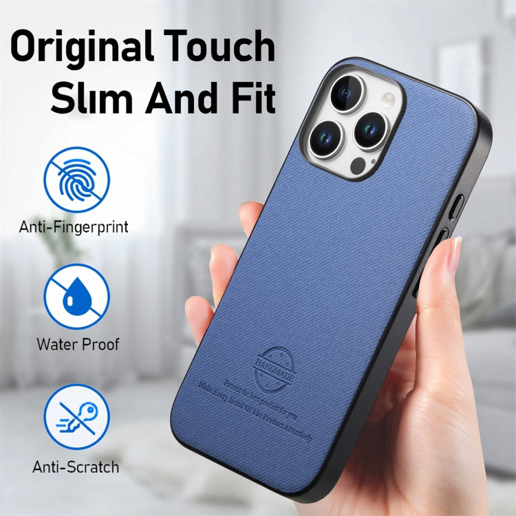 Twill Fabric Leather Skin Back Phone Case, For iPhone 11 Pro, For iPhone X / XS