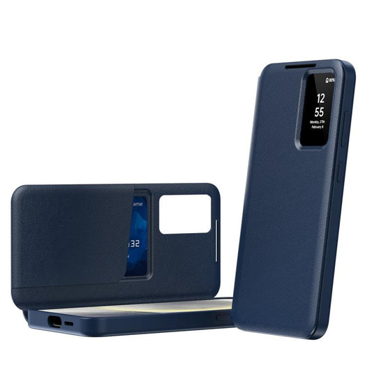 Smart View Window Leather Phone Case with Card Slot, For Samsung Galaxy S22 5G, For Samsung Galaxy Z Fold3 5G