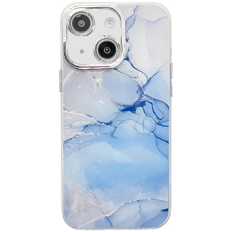 Electroplated Marble Texture Phone Case, For iPhone 15