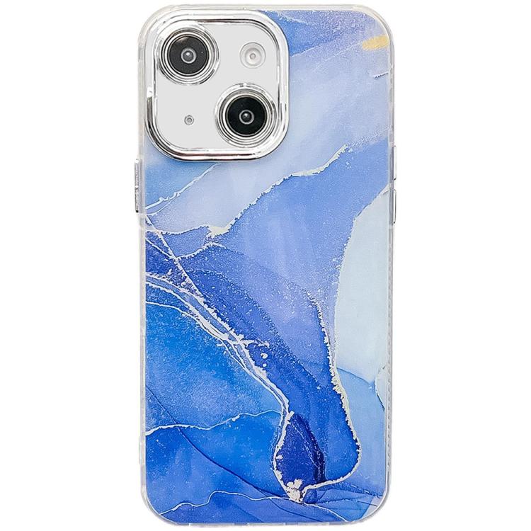 Electroplated Marble Texture Phone Case, For iPhone 15