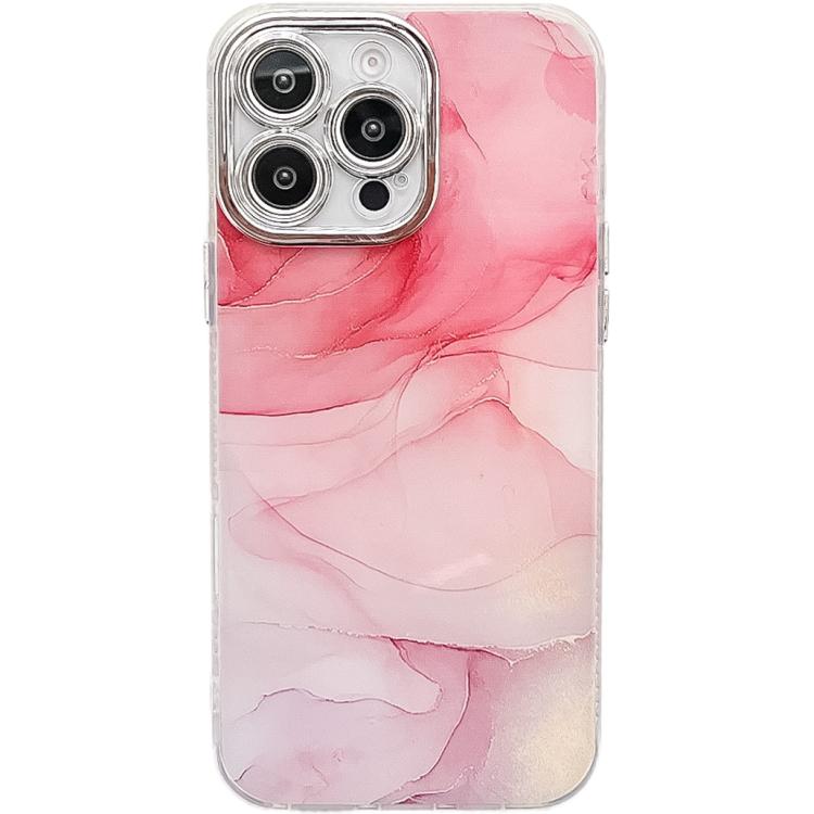Electroplated Marble Texture Phone Case, For iPhone 15 Pro