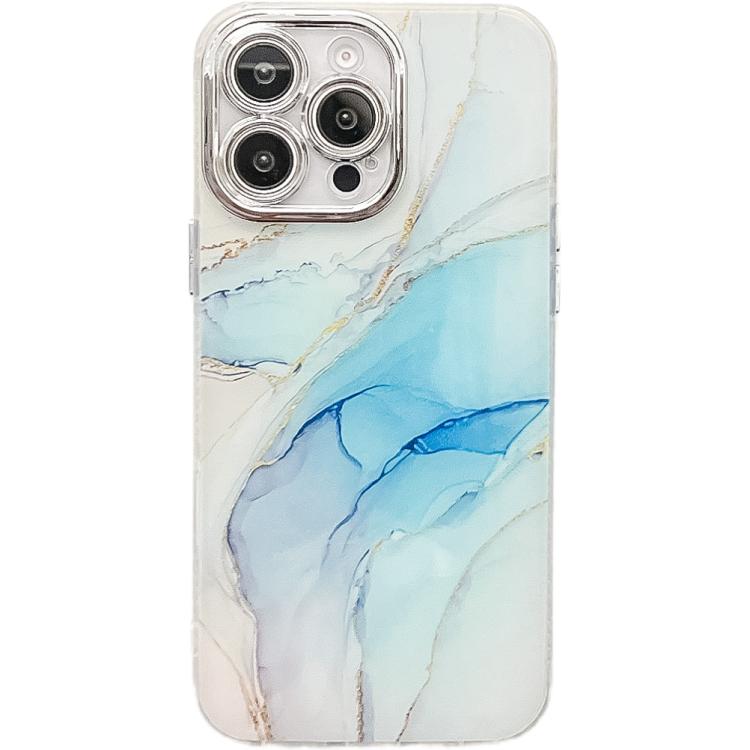 Electroplated Marble Texture Phone Case, For iPhone 15 Pro