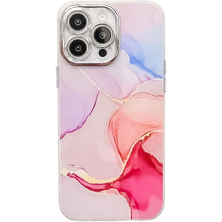 Electroplated Marble Texture Phone Case, For iPhone 15 Pro