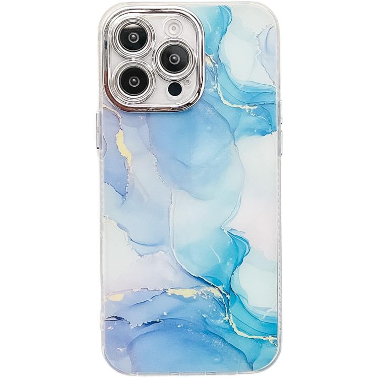 Electroplated Marble Texture Phone Case, For iPhone 15 Pro