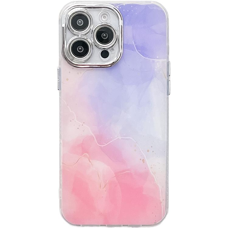 Electroplated Marble Texture Phone Case, For iPhone 15 Pro