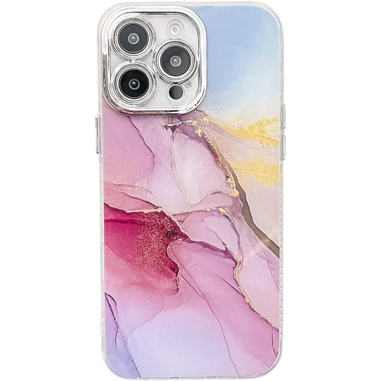 Electroplated Marble Texture Phone Case, For iPhone 16 Pro