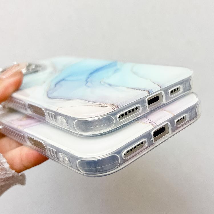 Electroplated Marble Texture Phone Case, For iPhone 16 Plus