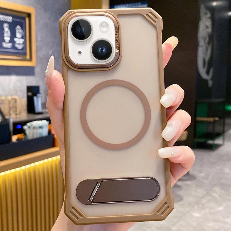 Skin Feel Frameless MagSafe PC Phone Case with Fold Holder, For iPhone 15 Pro Max, For iPhone 15 Pro, For iPhone 15, For iPhone 14