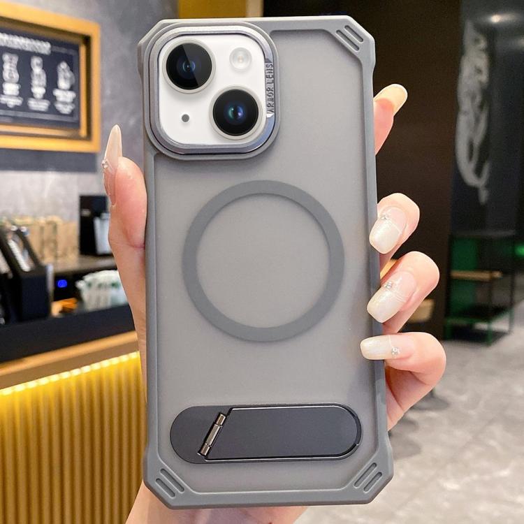 Skin Feel Frameless MagSafe PC Phone Case with Fold Holder, For iPhone 15 Pro Max, For iPhone 15 Pro, For iPhone 15, For iPhone 14