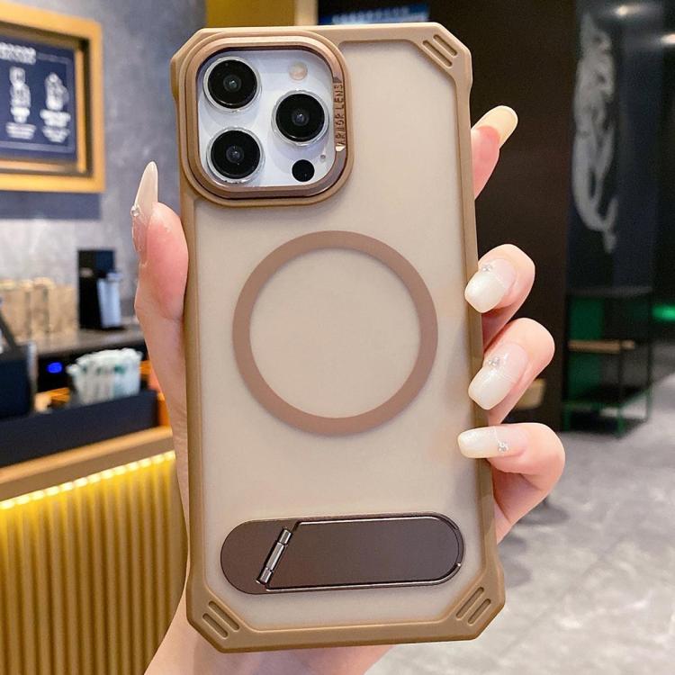 Skin Feel Frameless MagSafe PC Phone Case with Fold Holder, For iPhone 15 Pro Max, For iPhone 15 Pro, For iPhone 15, For iPhone 14