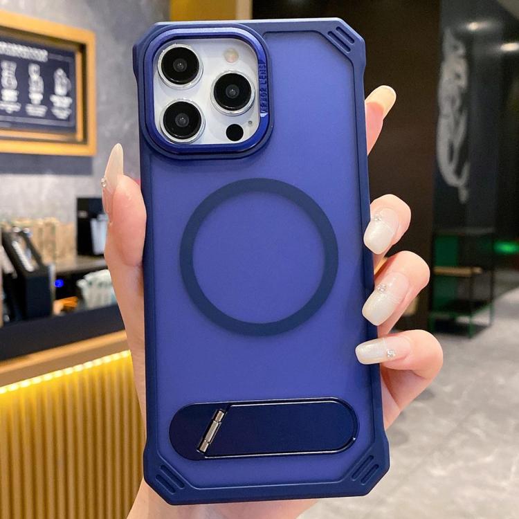 Skin Feel Frameless MagSafe PC Phone Case with Fold Holder, For iPhone 15 Pro Max, For iPhone 15 Pro, For iPhone 15, For iPhone 14