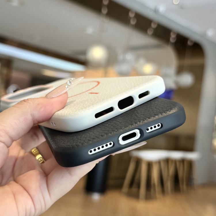 Orange Ring MagSafe Litchi Grain TPU Phone Case, For iPhone 11 Pro