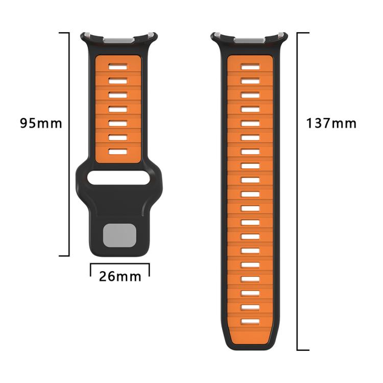 Two Color Reverse Buckle Silicone Watch Band, For Samsung Galaxy Watch Ultra 47mm / Ultra 2025
