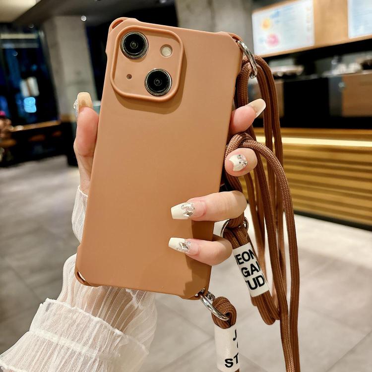 Crossbody Liquid TPU Four Corner Shockproof Phone Case, For iPhone 13 Pro Max, For iPhone 13 Pro, For iPhone 13, For iPhone 12, For iPhone 12 Pro Max, For iPhone 12 Pro