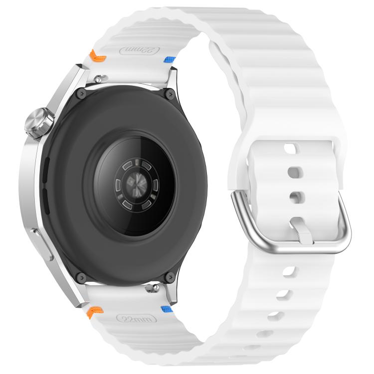 Wavy Grain Stitched 22mm Silicone Watch Band, For Samsung Galaxy Watch 3 45mm